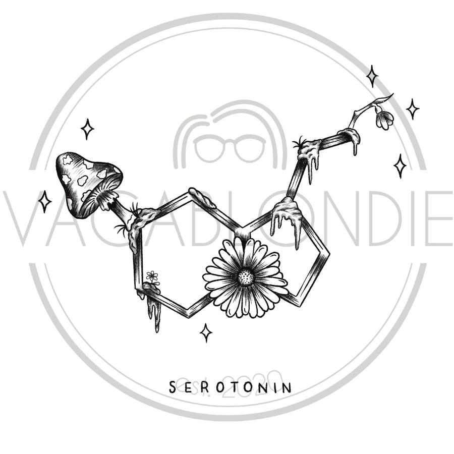 Serotonin Molecule Tattoo Design