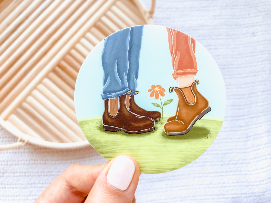 Tip Toe Boots Sticker