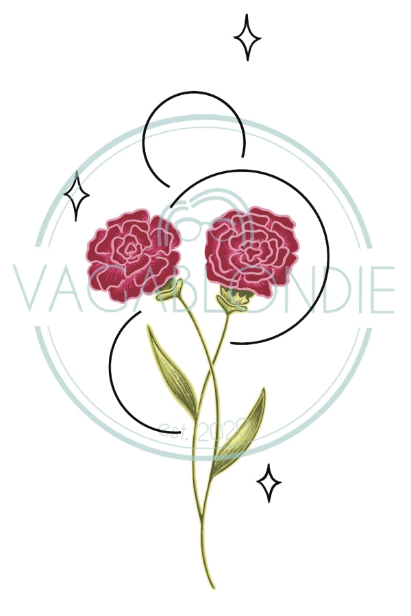 January Flower Tattoo Download - Color